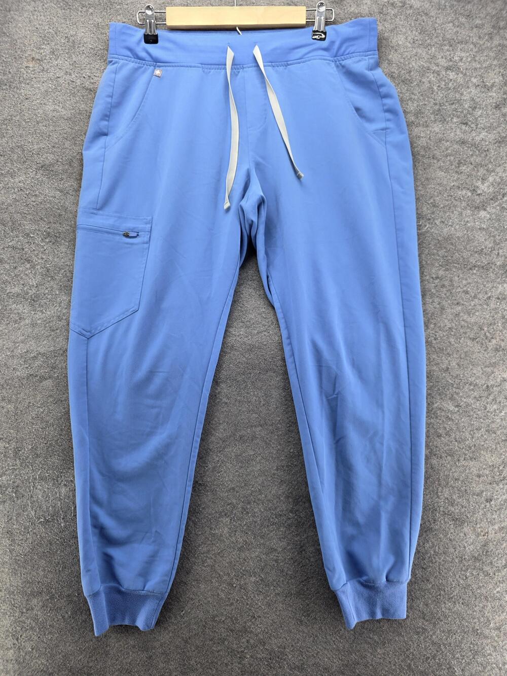 FIGS Pants Womens L Blue Jogger Twill Drawstring Stretch Pockets 30 In